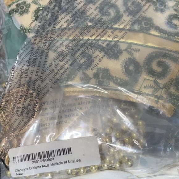 GODDESSEY Cleopatra Adult Costume Ivory/Green Size Small (4-6) - Picture 3 of 5